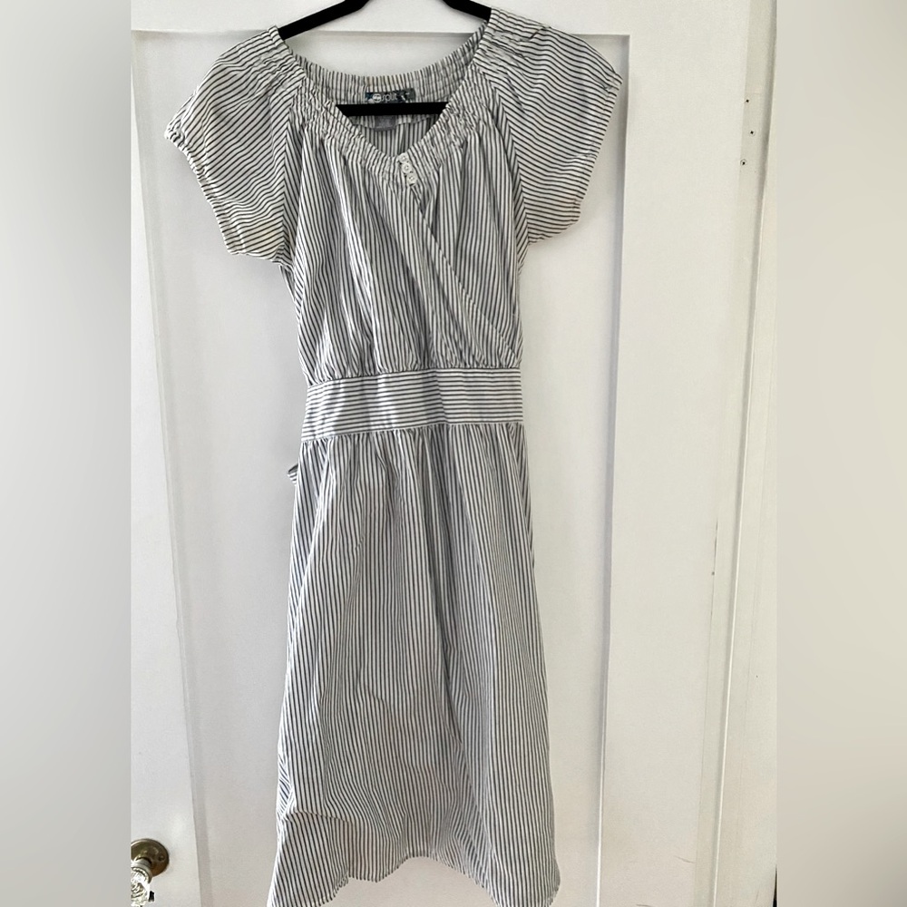 Split | Vintage Black and White Striped Dress